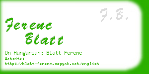 ferenc blatt business card
